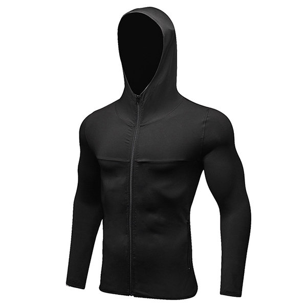 Mens Fitness Running Casual Zip Up Hoodie Quick-Drying Coat