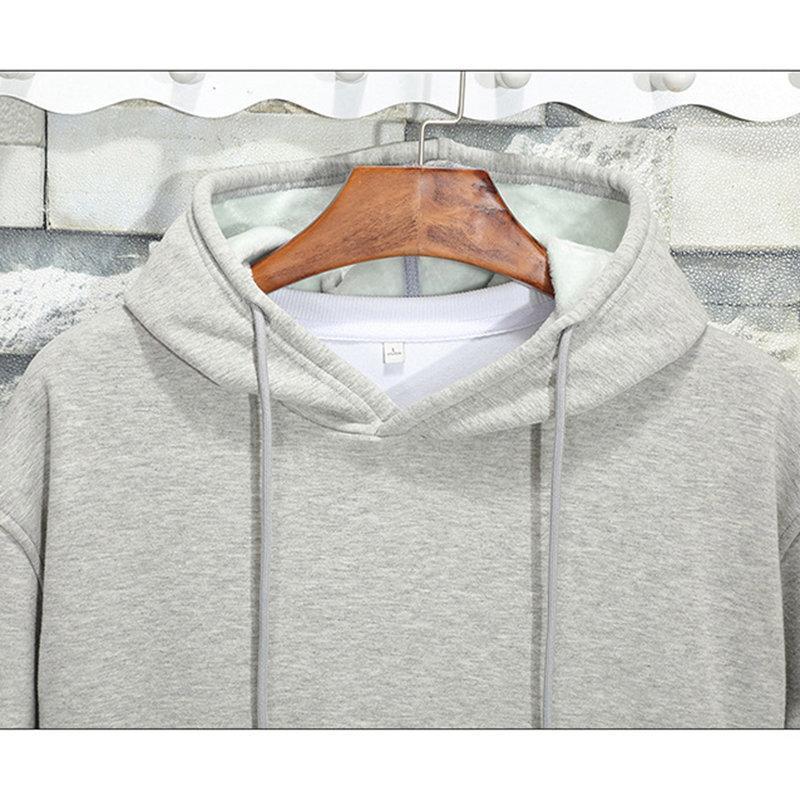 Stylish Printing Brushed Long Sleeve Pullover Warm Cotton Hoodies For Men