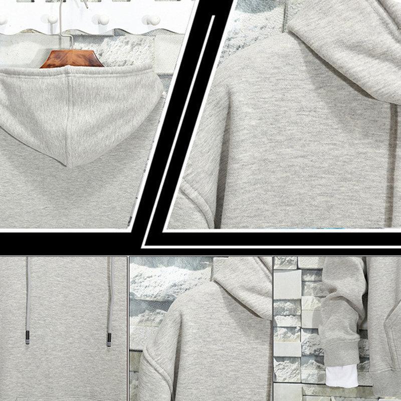 Stylish Printing Brushed Long Sleeve Pullover Warm Cotton Hoodies For Men