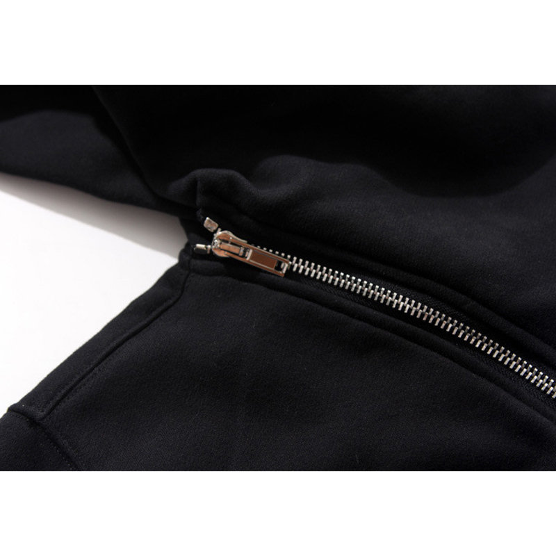 Mens Fashion Brief Diagonal Zipper Closure Big Wizard Hooded Long Sleeve Hoodie