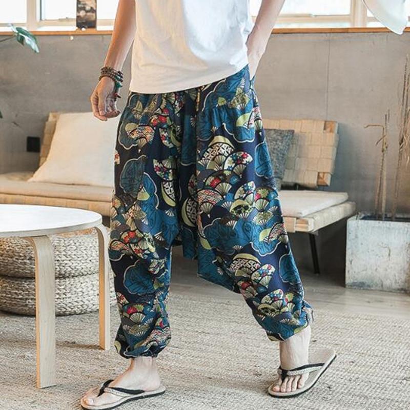 Men\'s Summer Cotton Linen Harem Pants