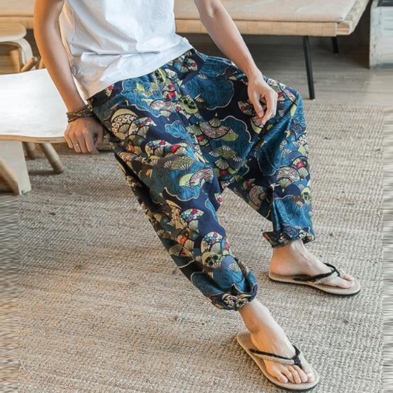 Men's Summer Cotton Linen Harem Pants