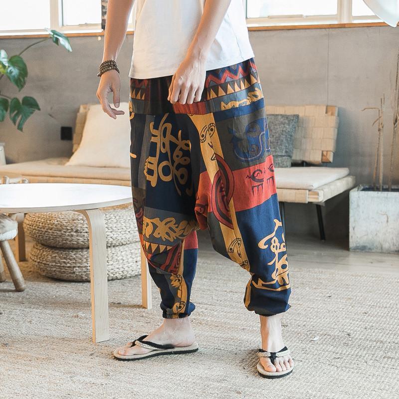 Men's Summer Cotton Linen Harem Pants