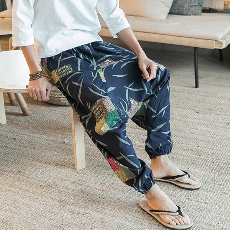 Men's Summer Cotton Linen Harem Pants