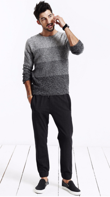 Men's Autumn Long Sleeved Cotton Pullover