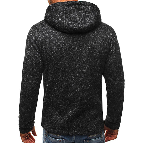 Mens Fashion Casual Oversize Solid Long Sleeve Thicken Zip Up Hoodie