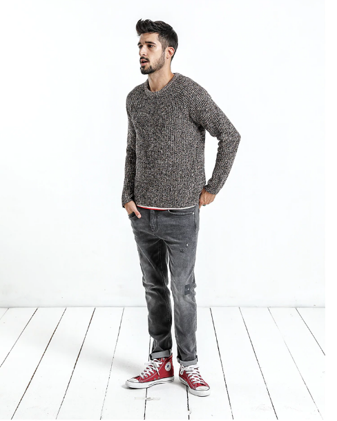 Men's Autumn Cotton Mix Wool Cashmere Pullover