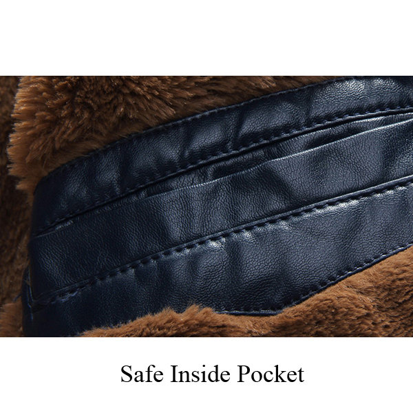 S-6XL Plus Size Winter Thicken Warm PU Leather Stand Collar Jacket for Men