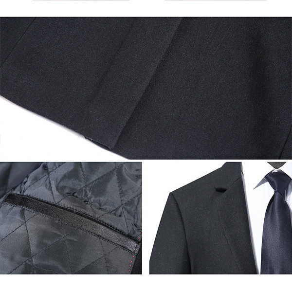 Mens Thicken Cotton Lining Trundown Collar Jacket Business Casual Wool Trench Coat