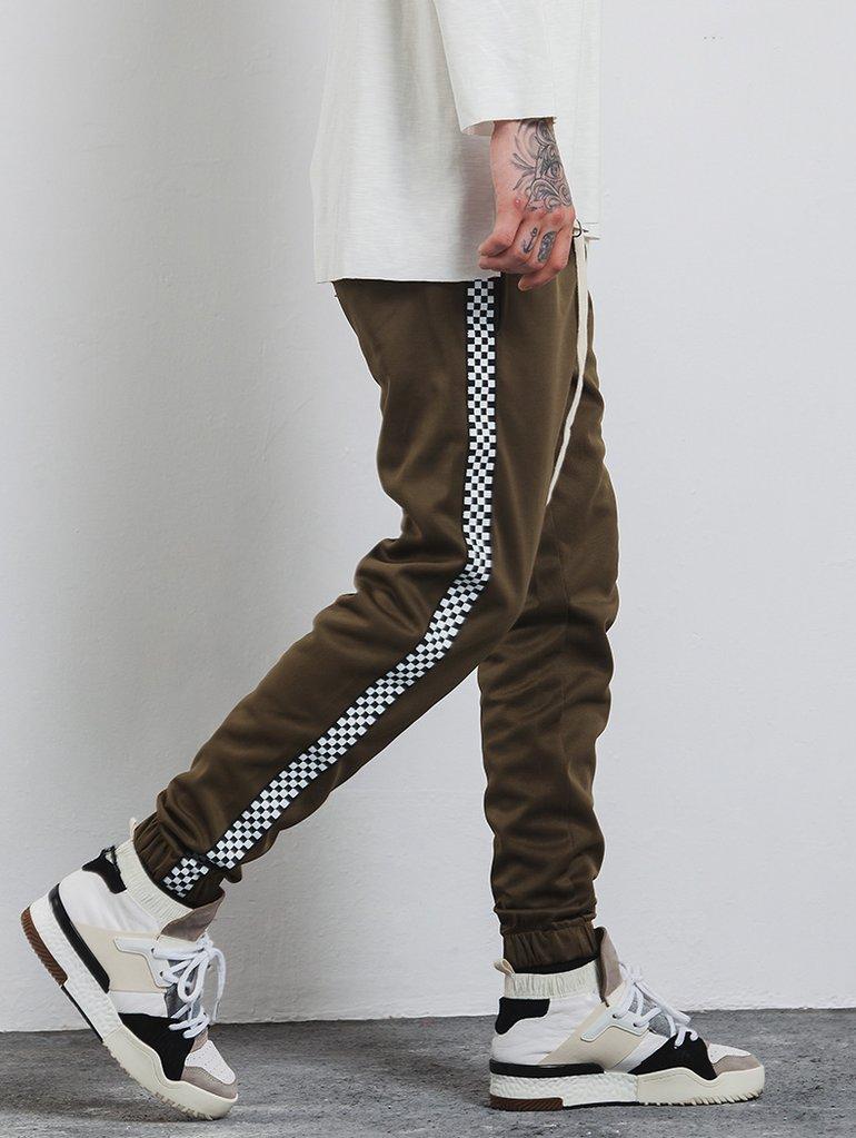 Men's Autumn Contrast Color Pants With Print