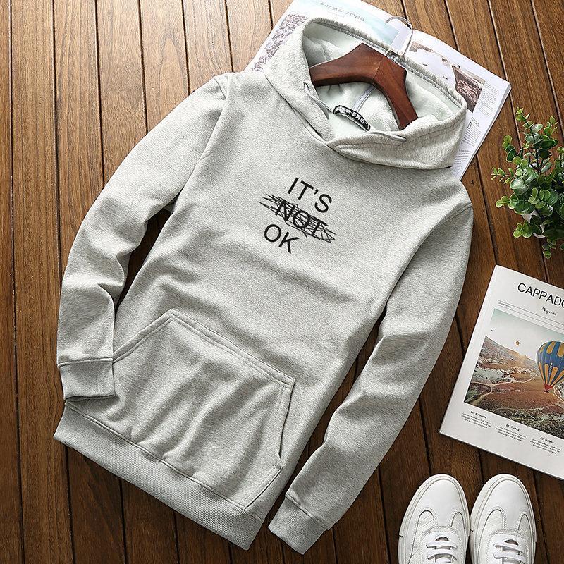 Mens Cotton Plus Size Character Printing Long Sleeve Pullover Warm Loose Hoodies