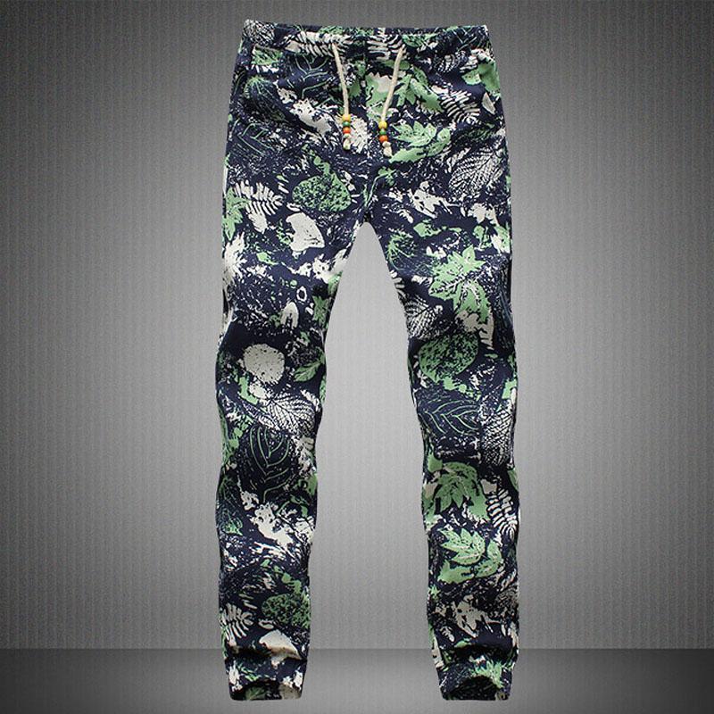 Men's Summer Floral & Geometric Pencil Pants